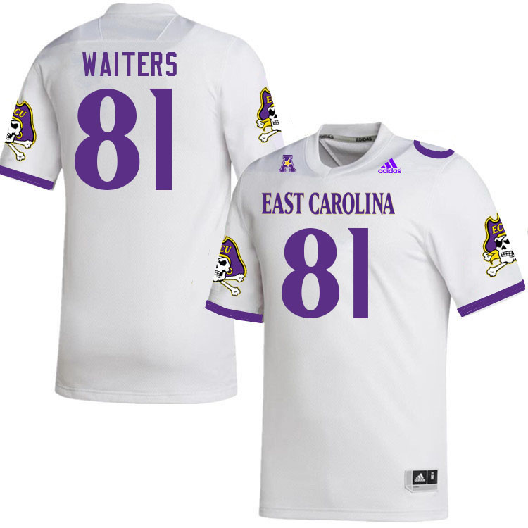 Men #81 Jyron Waiters ECU Pirates College Football Jerseys Stitched-White